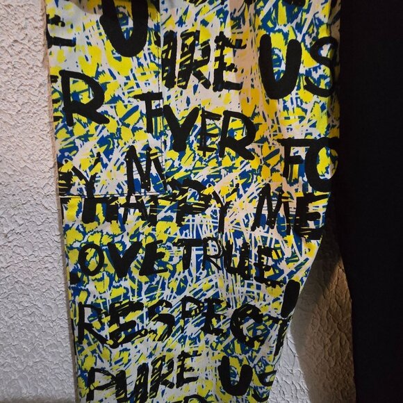 Vintage hip hop Half-Black & Abstract Print Joggers  Size S  Like An Angel  Rayo - Picture 4 of 5